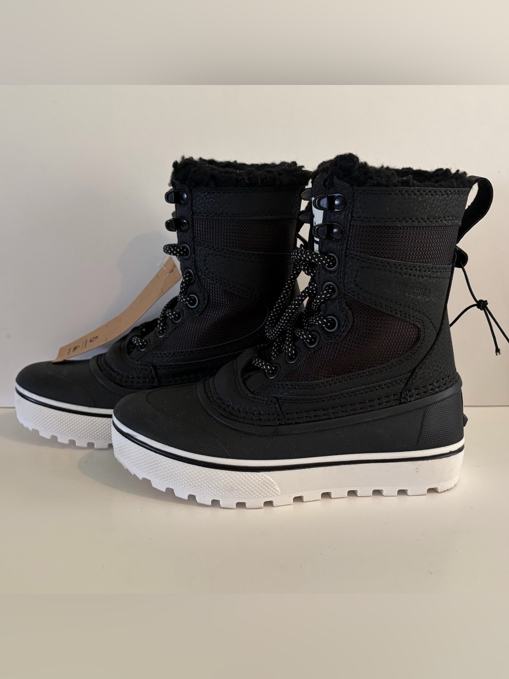 Quiksilver Kids Black Lace-Up Winter Boots Size 12